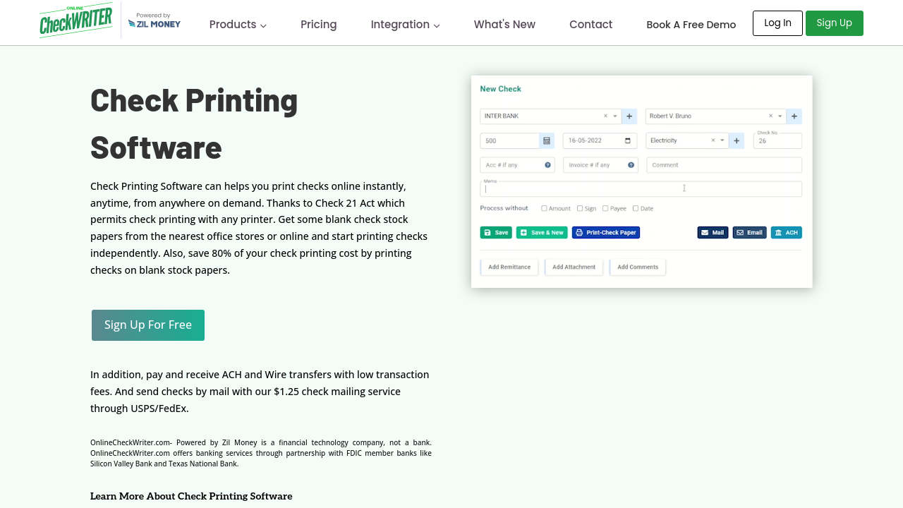 Online Check Writer